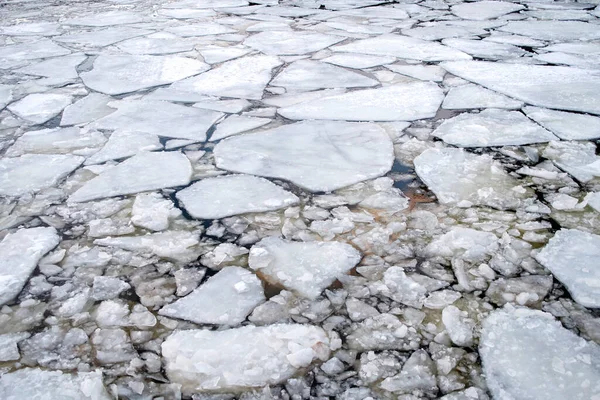 Ghiaccio Rotto Sul Fiume Mosca Deriva Del Ghiaccio — Foto Stock