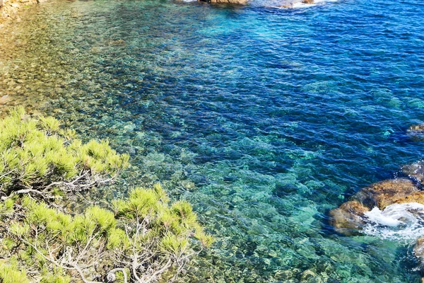 Berg Hav Sol Costa Brava Ovanifrån Mot Det Azurblå Medelhavet — Stockfoto