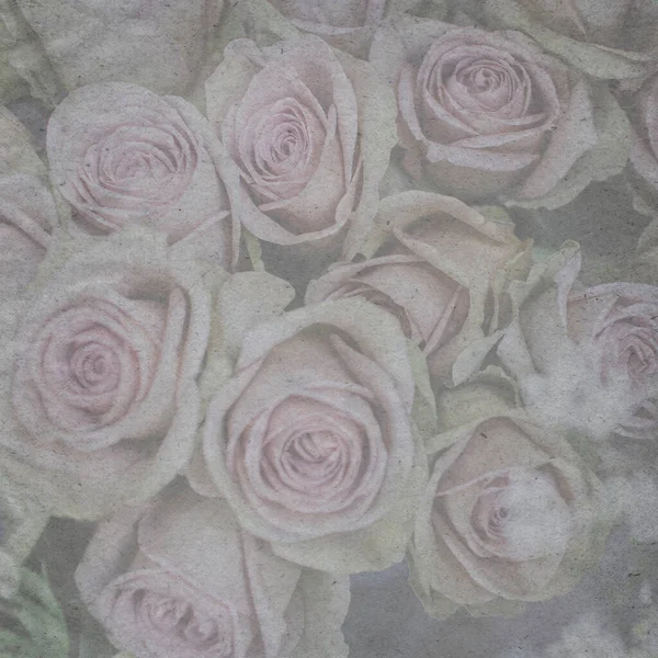 Fundo Papel Parede Vintage Com Rosa Rosa Papel Artesanal — Fotografia de Stock