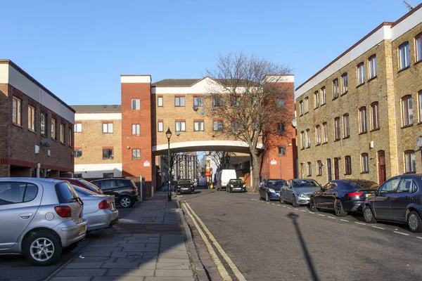 London Januar 2020 Viertel Von East London Wüstenstraßen Winter — Stockfoto