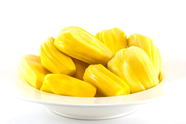 Jackfruit isolate on white plate — Stock Photo, Image