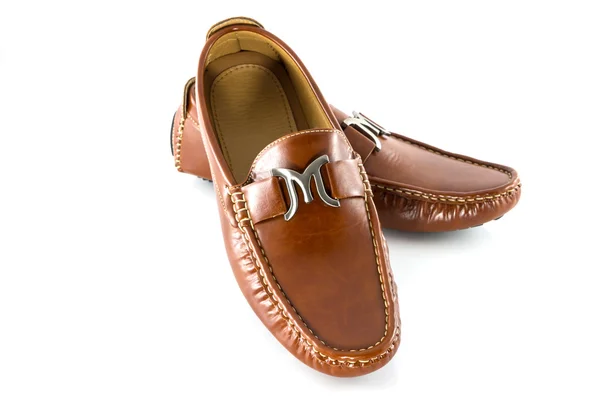 Buty męskie brązowy kolor izolować — Zdjęcie stockowe