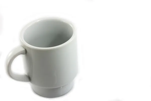 White coffee cup with a handle isolate — Stock Photo, Image