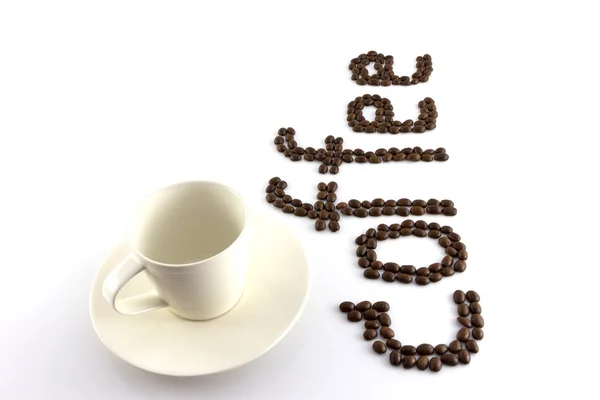 Kaffebönor isolatet — Stockfoto