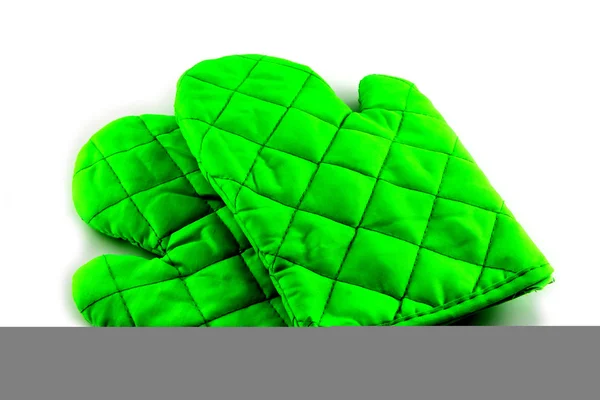 Green oven glove on isolated — Stock Photo, Image