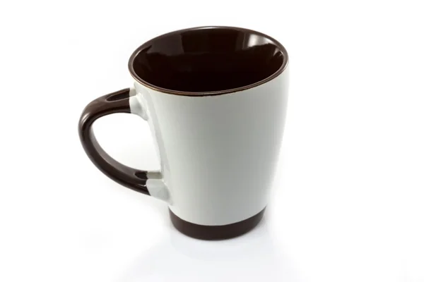 Weiße Kaffeetasse mit Henkel isolieren — Stockfoto