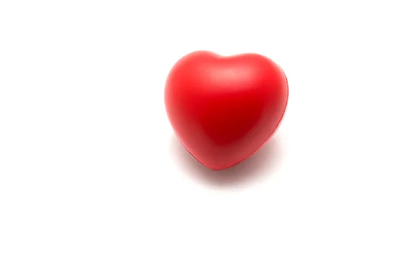 Червоне Серце Ізольовано Білому Тлі — стокове фото