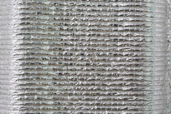 Prata Isolamento Térmico Material Textura Fundo — Fotografia de Stock