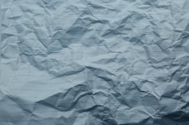 Satır arkaplan mavi boş kağıt buruşmuş