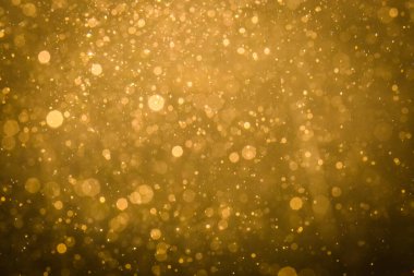 Siyah arkaplan ile soyut altın bokeh