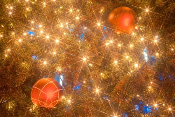 Luzes Árvore Natal Decoração Fundo — Fotografia de Stock