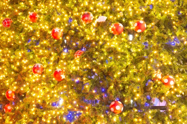 Decorative Christmas Tree Red Ball Light Background — Stock Photo, Image