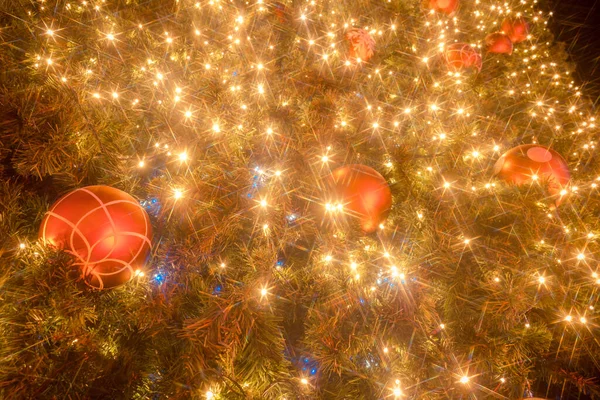 Les Lumières Sur Fond Décoration Arbre Noël — Photo