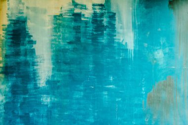 Eski çimento boya mavi duvar arka planı