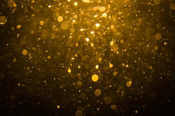 Abstract Goud Bokeh Met Zwarte Achtergrond — Stockfoto