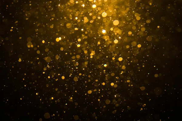 Abstrato Bokeh Ouro Com Fundo Preto — Fotografia de Stock