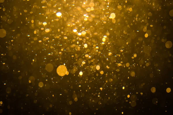 Abstraktes Gold Bokeh Mit Schwarzem Hintergrund — Stockfoto