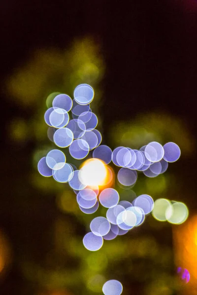 Blur Bokeh Luz Fundo Cidade — Fotografia de Stock