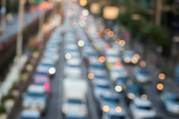 曼谷交通拥堵的抽象模糊背景 — 图库照片