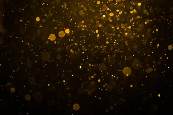 Абстрактний Золотий Боке Чорним Тлом — стокове фото