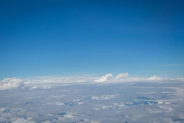 Céu Nuvens Vista Plano Fundo Avião — Fotografia de Stock