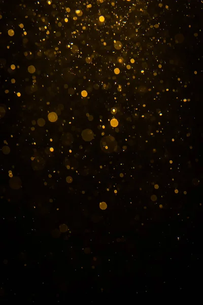 Абстрактное Золото Боке Черном Фоне — стоковое фото