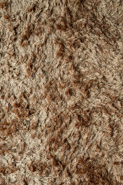 Brązowy Materiał Dywan Długim Włosem Tekstury Tła — Zdjęcie stockowe