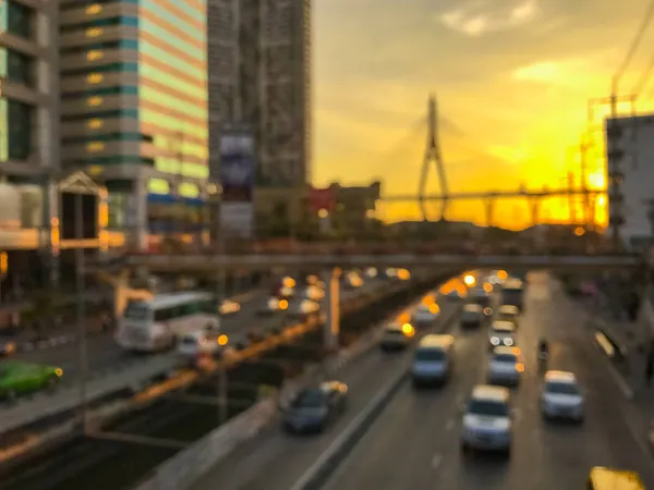 Розмитість Трафіку Місті Перед Заходом Сонця — стокове фото
