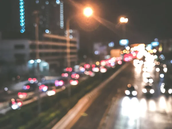 Embaçamento Tráfego Cidade Fundo Noite — Fotografia de Stock