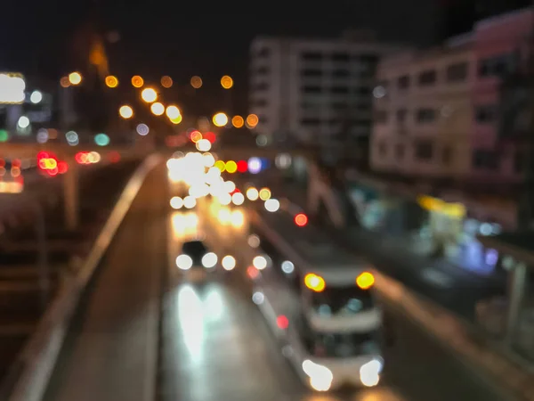 Embaçamento Tráfego Cidade Fundo Noite — Fotografia de Stock