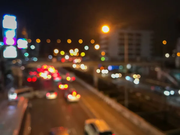 Suddig Trafik Staden Natten Bakgrund — Stockfoto