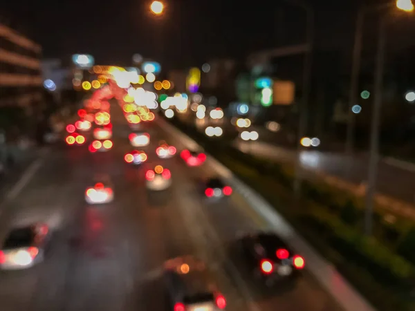 Desenfoque Del Tráfico Ciudad Fondo Nocturno — Foto de Stock