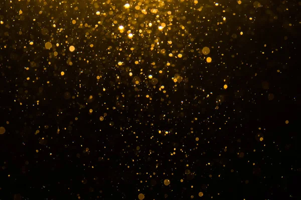 Bokeh Emas Abstrak Dengan Latar Belakang Hitam — Stok Foto