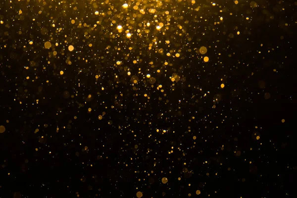 Abstract Gold Bokeh Black Background — Stock Photo, Image