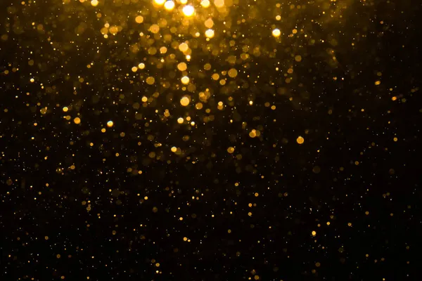 Abstract Gold Bokeh Black Background — Stock Photo, Image