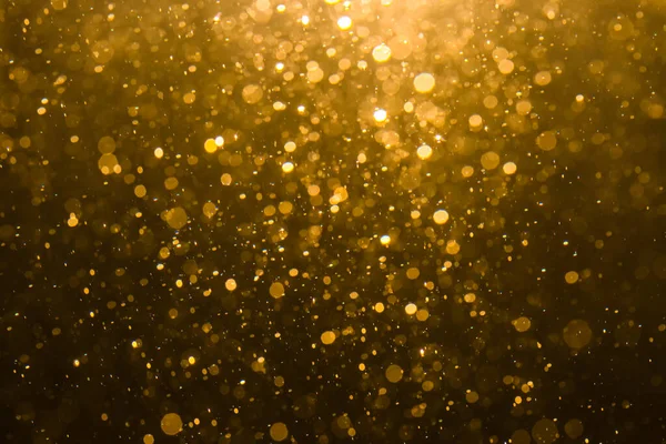 Abstrato Bokeh Ouro Com Fundo Preto — Fotografia de Stock