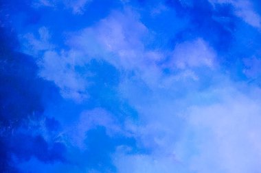 Beton duvar arka planında soyut mavi boya rengi