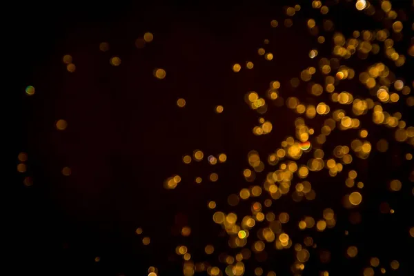 Desenfoque Bokeh Brillo Oro Vintage Luces Fondo Oscuro — Foto de Stock