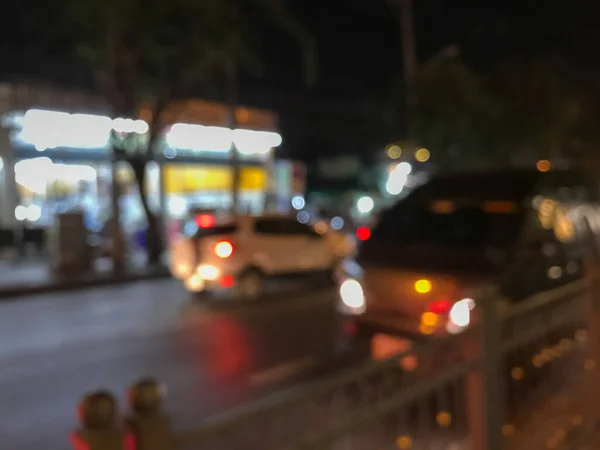 Homályos Forgalom Városban Éjszaka Háttér — Stock Fotó