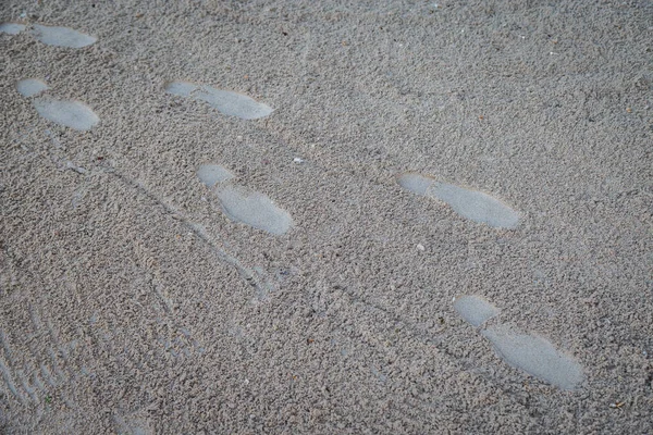 Footprint Sand Beach Background — Stock Photo, Image