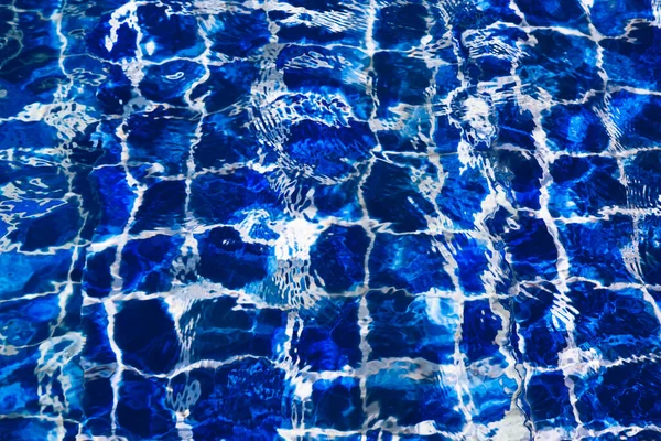 Blauwe Kleur Water Het Zwembad Rimpelde Achtergrond — Stockfoto