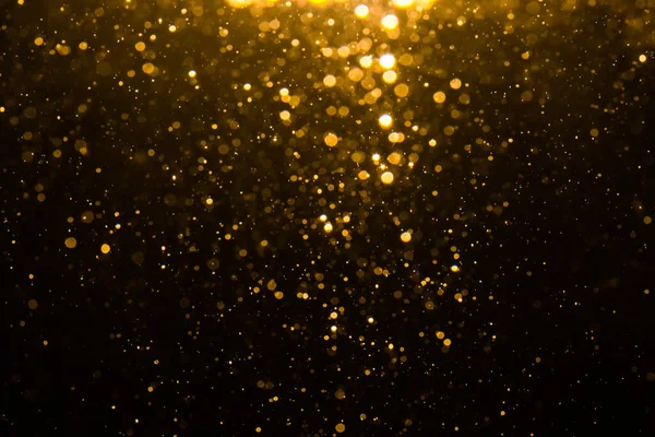 Abstrato Bokeh Ouro Com Fundo Preto — Fotografia de Stock