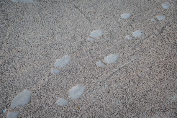 Αποτύπωμα Ποδιού Φόντο Παραλίας Άμμου — Φωτογραφία Αρχείου