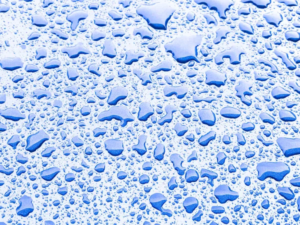 Gota Agua Sobre Fondo Azul — Foto de Stock