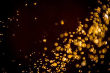 Defocus bokeh simli altın antika ışıklar koyu arkaplan