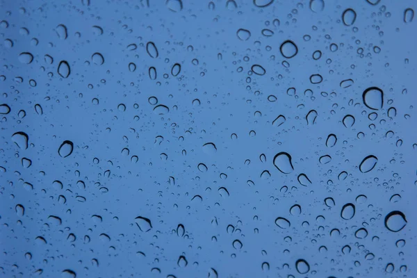 Gocce Acqua Giorno Pioggia Vetro — Foto Stock