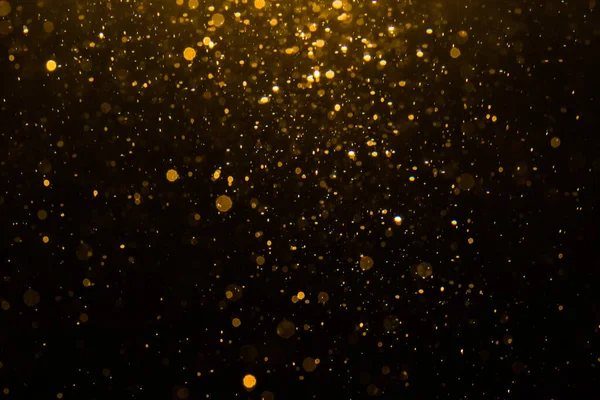 Abstrato Bokeh Ouro Com Fundo Preto — Fotografia de Stock