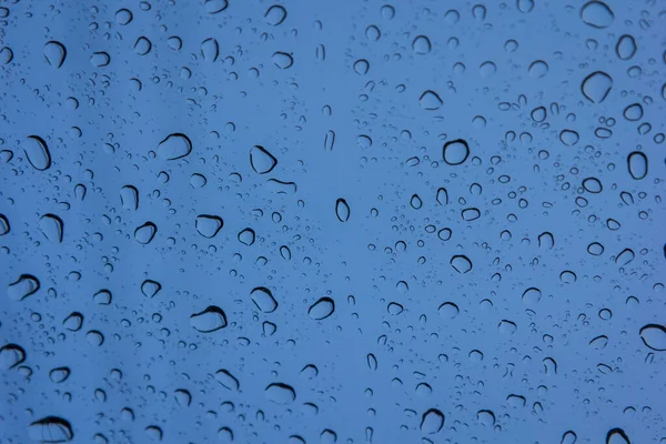 Gocce Acqua Giorno Pioggia Vetro — Foto Stock