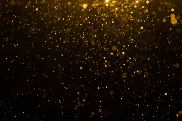 Abstrato Bokeh Ouro Com Fundo Preto — Fotografia de Stock