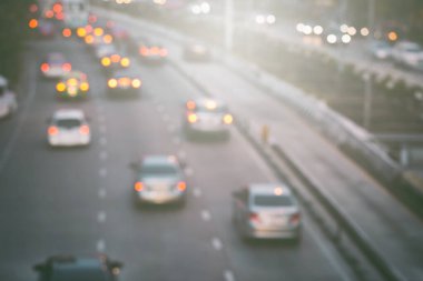 Bangkok Tayland 'da trafik sıkışıklığının soyut bulanıklığı
